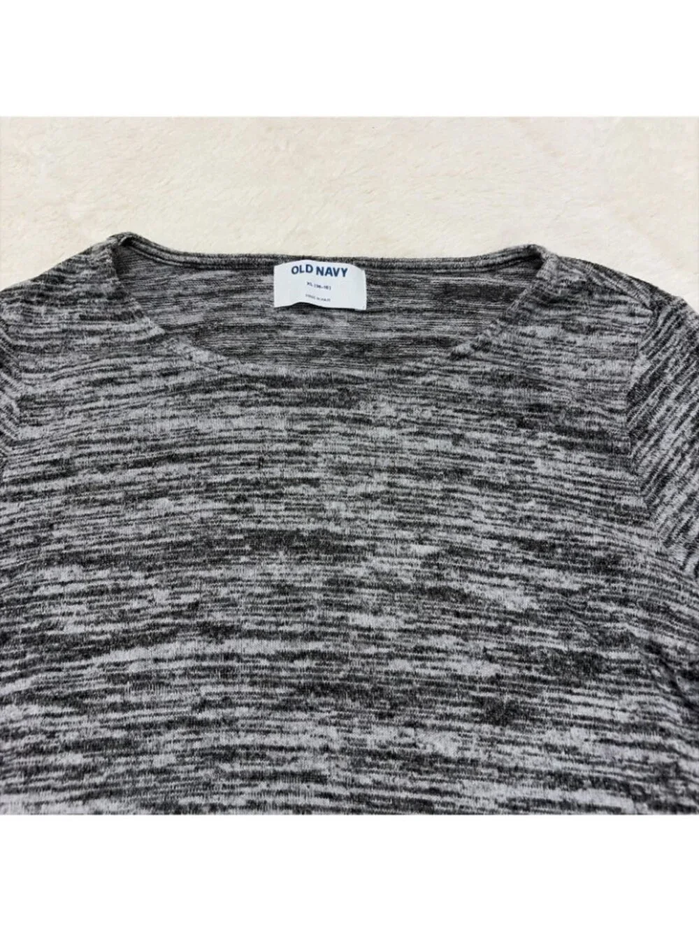 Old Navy Girls Static Gray Long Sleeve Lounge Tee XL 14/16